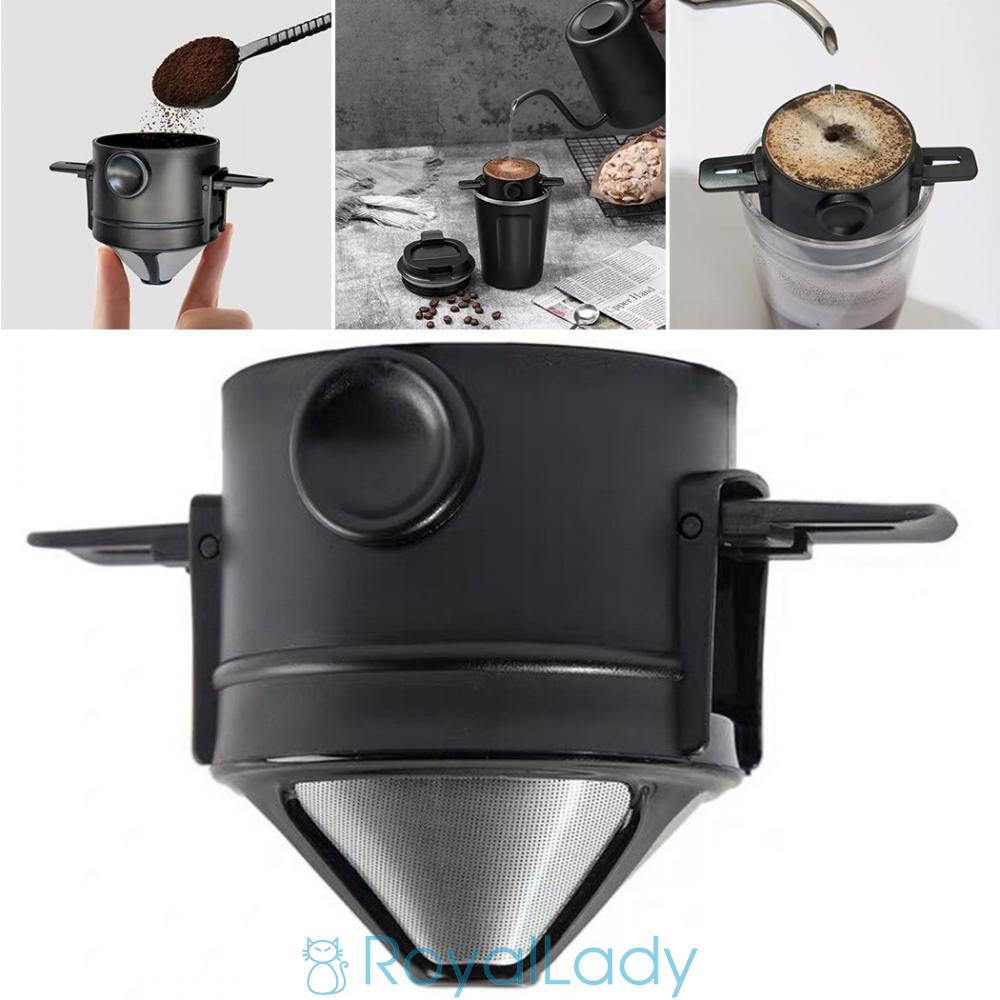 Coffee Filter Double-layer Mesh Paperless Portable Filter Drip Device Foldable keep the surface clean and dry