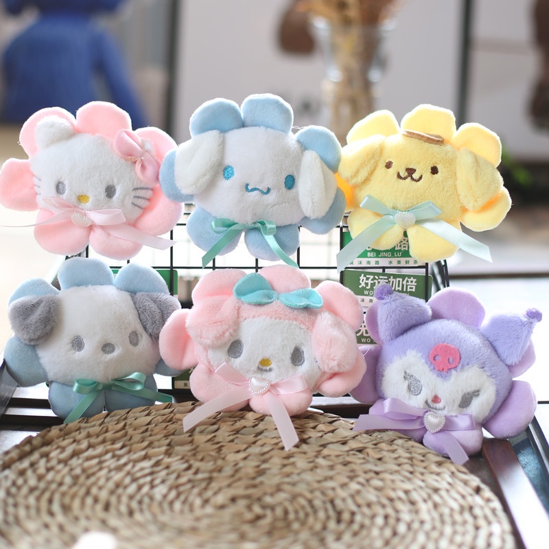 SANRIO Móc Khóa Búp Bê Nhồi Bông Hình Kuromi Melody Cinnamoroll Dễ Thương