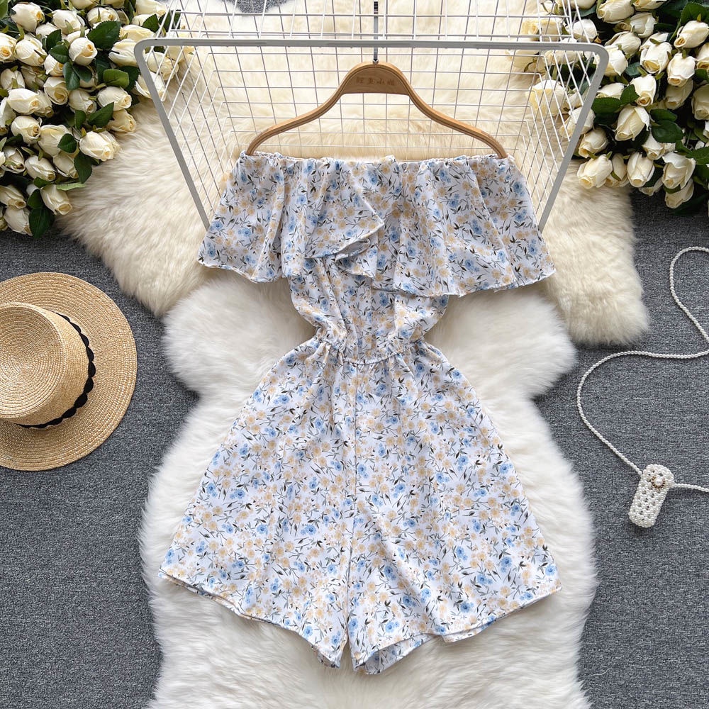 Áo Liền Quần Hở Vai Dáng Ôm In Hoa Thời Trang Mùa Hè Cao Cấp Dành Cho Bạn Nữ