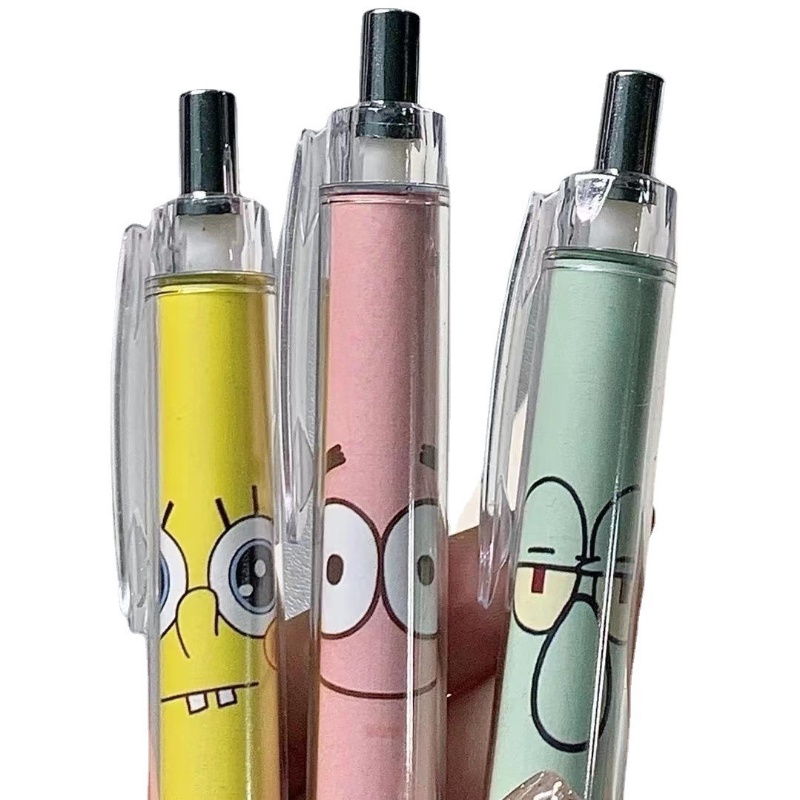 Bút Mực Đen Ngòi 0.5mm Hình SpongeBob Dễ Thương Cho Bé