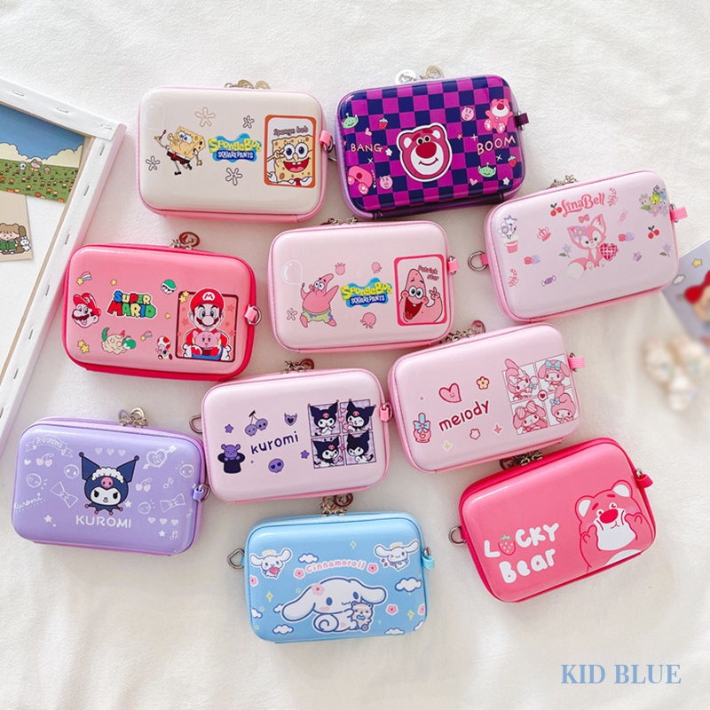 Túi Đeo Chéo Hình Vuông Nhỏ Họa Tiết Hoạt Hình Dễ Thương Cho Bé Gái