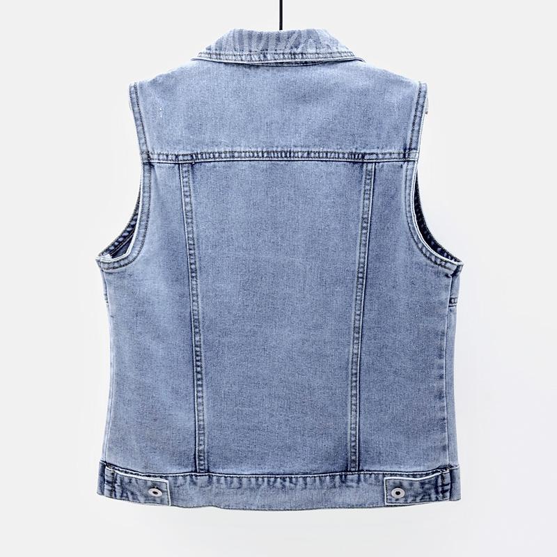 Áo Khoác Denim Không Tay Họa Tiết Kẻ Sọc Thời Trang Cổ Điển