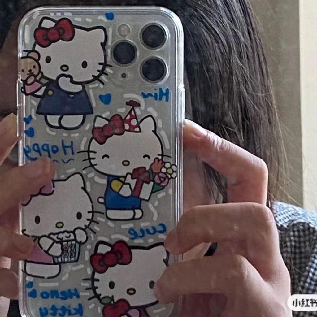 ✅Ốp Điện Thoại Mềm Họa Tiết Bướm / Mèo Bảo Vệ Toàn Diện Cho iPhone 14 13promax 78plus 11 12 XR Xs