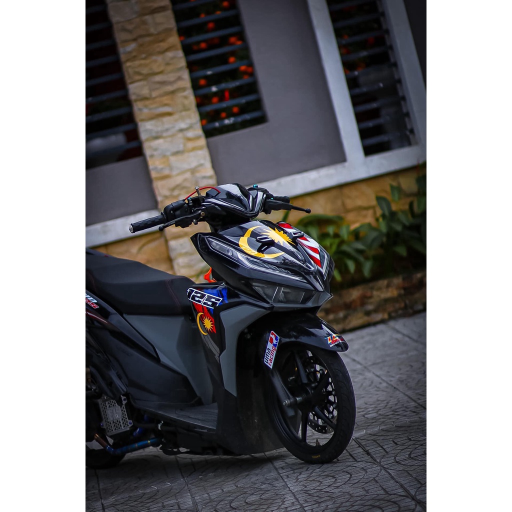 Tem rời Vario 125 xe đen - mẫu cờ Malaysia cực chất 2023