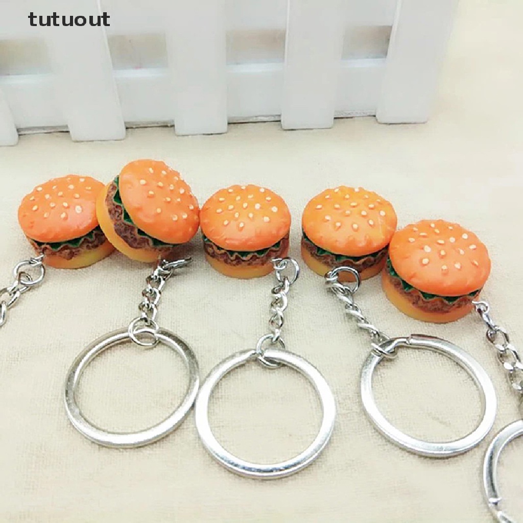 tutuout 1PC Cute Mini Simulation Food Key Chain Resin Cake Keychain Gift Pendant Decor VN