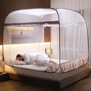 Màn Chụp Tự Bung Đỉnh Vuông Cao Cấp Mộc Chi. Màn Khung Xếp Chống Muỗi Có viền chống muỗi hiệu quả