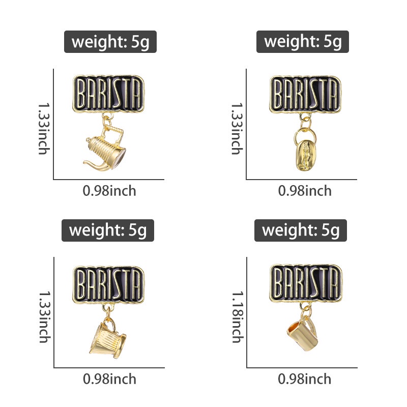 Ghim Cài Áo Kim Loại Tráng Men Hình Hạt Cà Phê Thời Trang Cho Bạn Bè