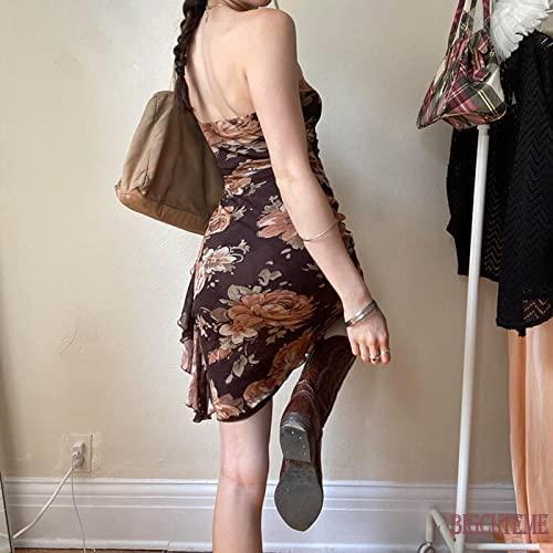 Đầm Mini Không Tay Hở Vai Y2k Phong Cách Đường Phố Quyến Rũ Cho Nữ