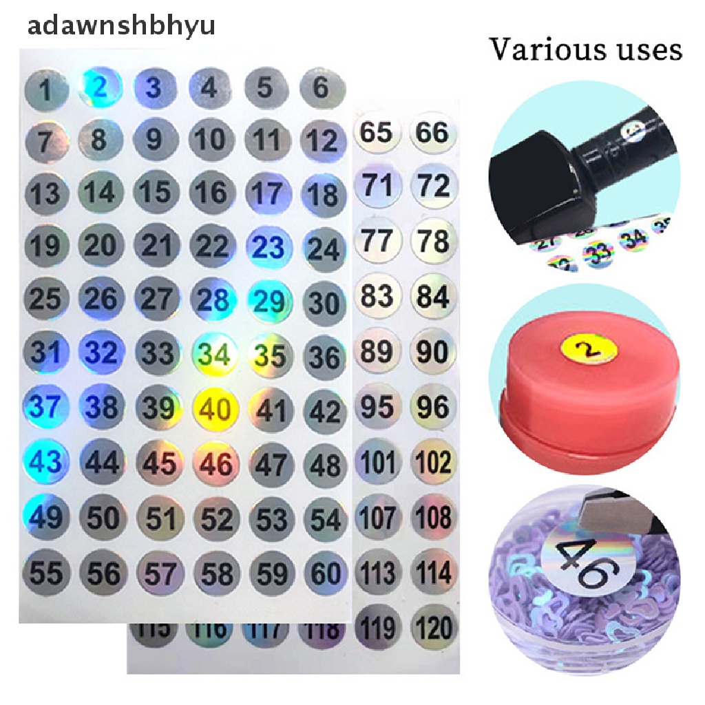 Set 6 Tấm Hình Dán Số Từ 1-180 Dùng Để Trang Trí Móng Nghệ Thuật