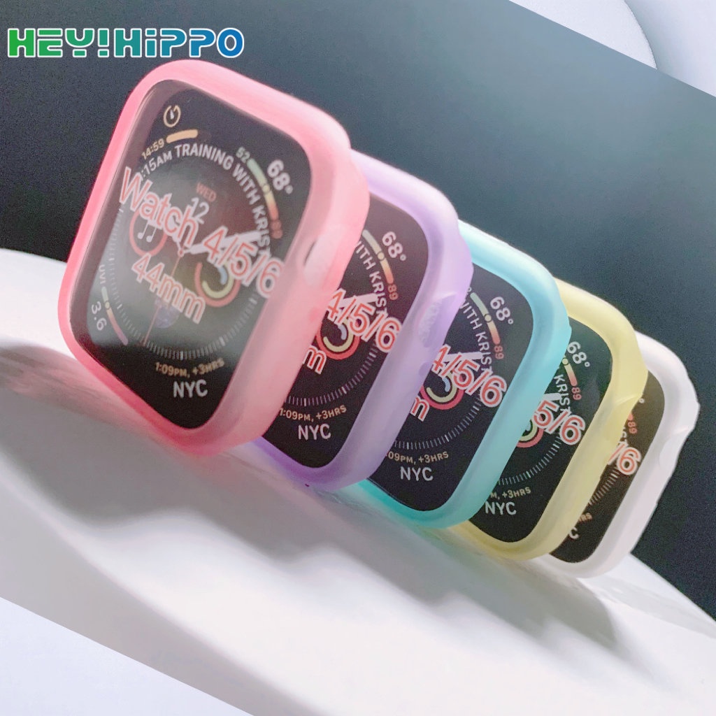 Ốp Bảo Vệ Bằng silicone Mềm Chống Rơi Phát Sáng Ban Đêm Cho iwatch 45 / 44 / 42 / 41 / 40 / 38mm series 8 / 7 / 6 / SE / 5 / 4
