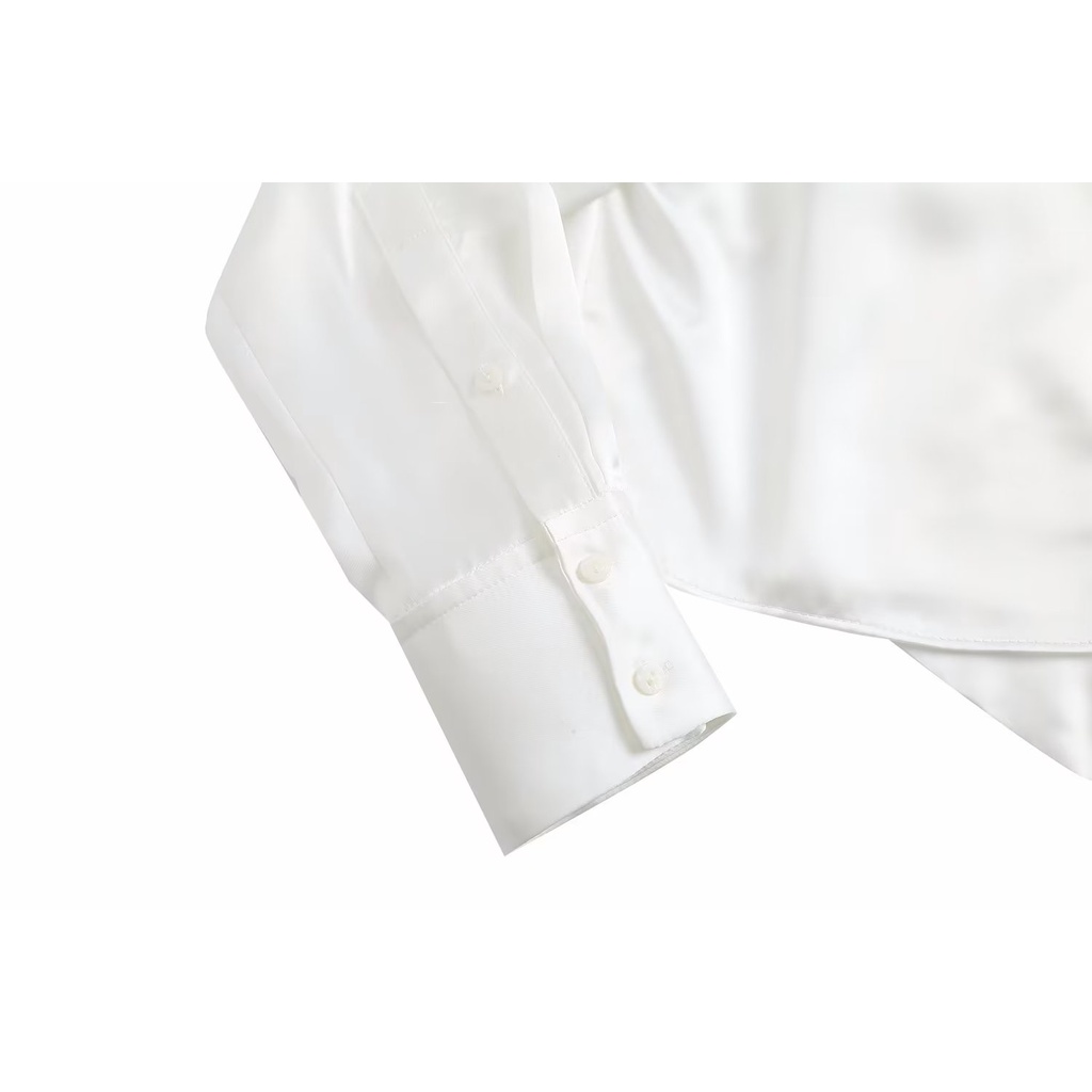 Áo Choàng Sơ Mi Zara Màu Trơn Cổ POLO Cột Dây Thời Trang Xuân Hè Cho Nữ Có 23 Kiểu2307512