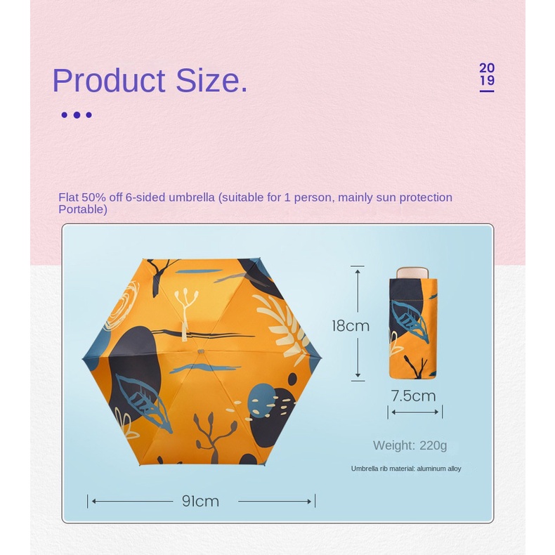 Dù Gấp Siêu Nhẹ Bằng Vinyl Bỏ Túi Tiện Dụng Cho Học Sinh