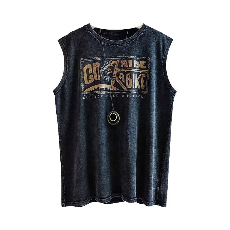 Áo Thun Ba Lỗ Mùa Hè Dáng Suông In Họa Tiết Màu Tương Phản Cổ Điển Có Kích Thước m-5xl Cho Nam Và Nữ