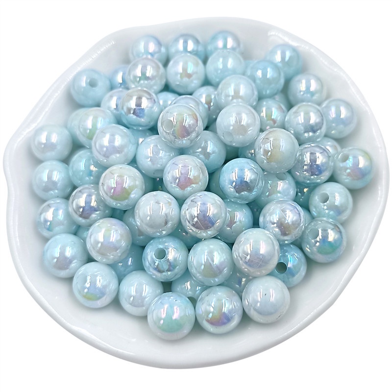 Set 50 Hạt Tròn Hai Màu 8 / 10mm Tự Làm Trang Sức Thời Trang