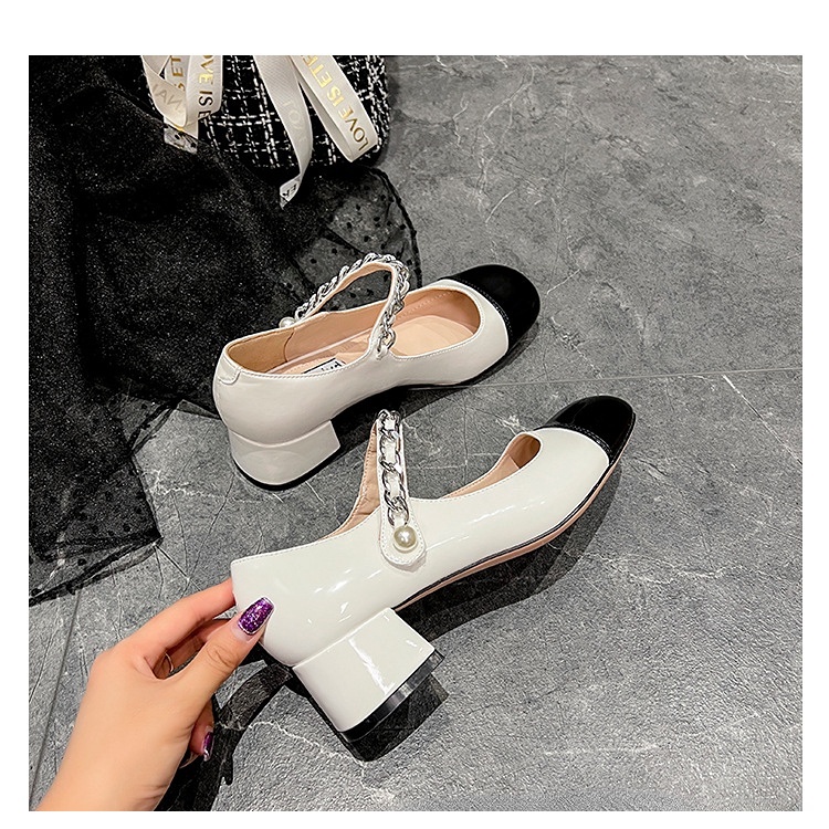 Giày da Đế Thấp Thời Trang retro mùa hè dành cho nữ giày cao gót đế vuông guốc cao gót sandal nữ