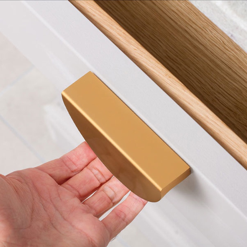 Tay Nắm Ngăn Kéo Tủ Bằng Nhôm Màu Vàng Kim Tiện Dụng Cho Nhà Bếp