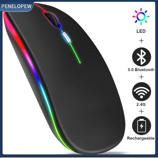 Chuột Bluetooth Không Dây 2.4g Có Đèn Led Nền Dùng Để Chơi Game