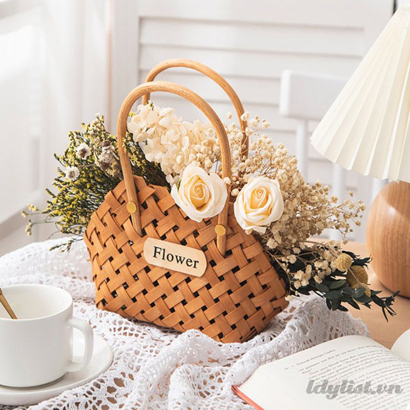 Giỏ Tre Cầm Tay Giỏ Hoa Trang Trí Giỏ Đựng Đồ Cho Bé Gái Có Tay Cầm Trang Trí Nhà Cửa Đám Cưới Quà Tặng Ngày Lễ Tình Nhân Ngày Của Mẹ