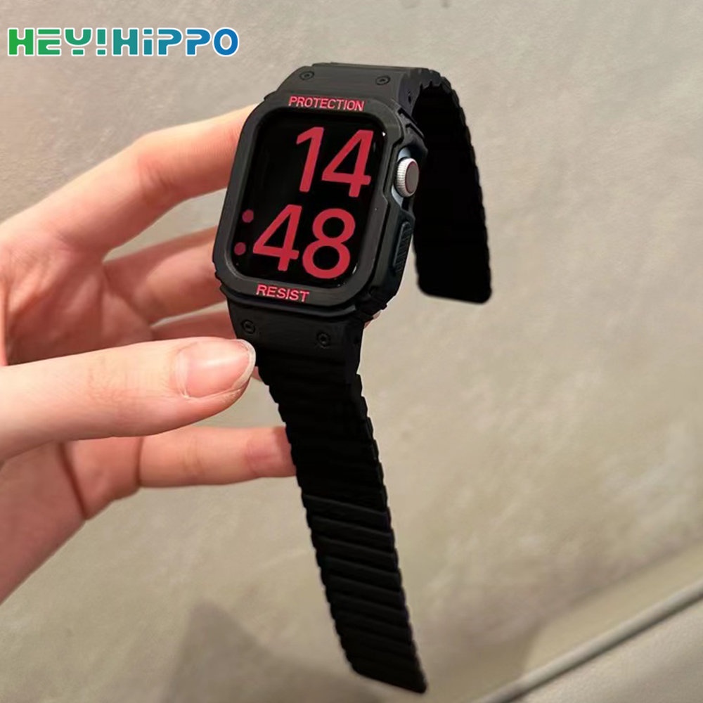 Dây Đeo Silicone Khóa Nam Châm Cho Đồng Hồ Thông Minh iwatch 45 / 44 / 42 / 41 / 40 / 38mm series 8 / 7 / 6 / 5 / SE