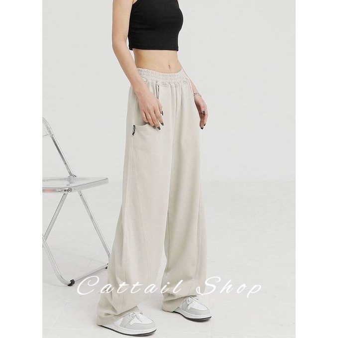 Cattail quần ống rộng hot trend 2023 quần ống rộng cạp thấp y2k quần jean nữ 032004