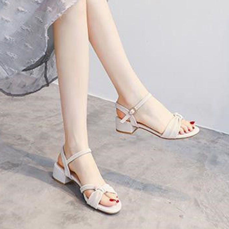 Xăng đan Cao Gót Đế Thô Phong Cách Pháp Thời Trang Mùa Hè Hàng Mới Dành Cho Bạn Nữ