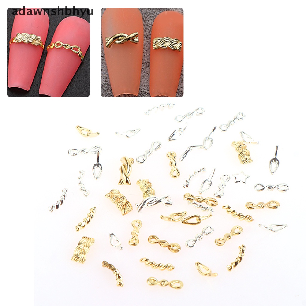 Set 10 / 20 Dây Xích Kim Loại Màu Vàng / Bạc Trang Trí Móng Nghệ Thuật DIY