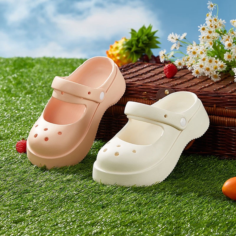 Tikp Giày nữ Tikp Sandals nữ màu dày đế chống trượt rỗng thoải mái kích thước 36-41