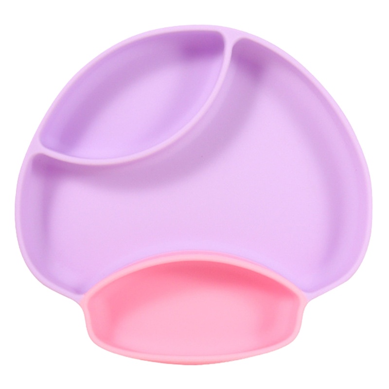 Đĩa Chia Ngăn Bằng Silicone Cấp Thực Phẩm Kèm Muỗng Và Nĩa Tiện Lợi