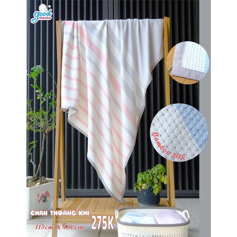 Chăn hè Goodmama lụa sợi tre, thông hơi chống ngạt cho bé kích thước 115x130cm