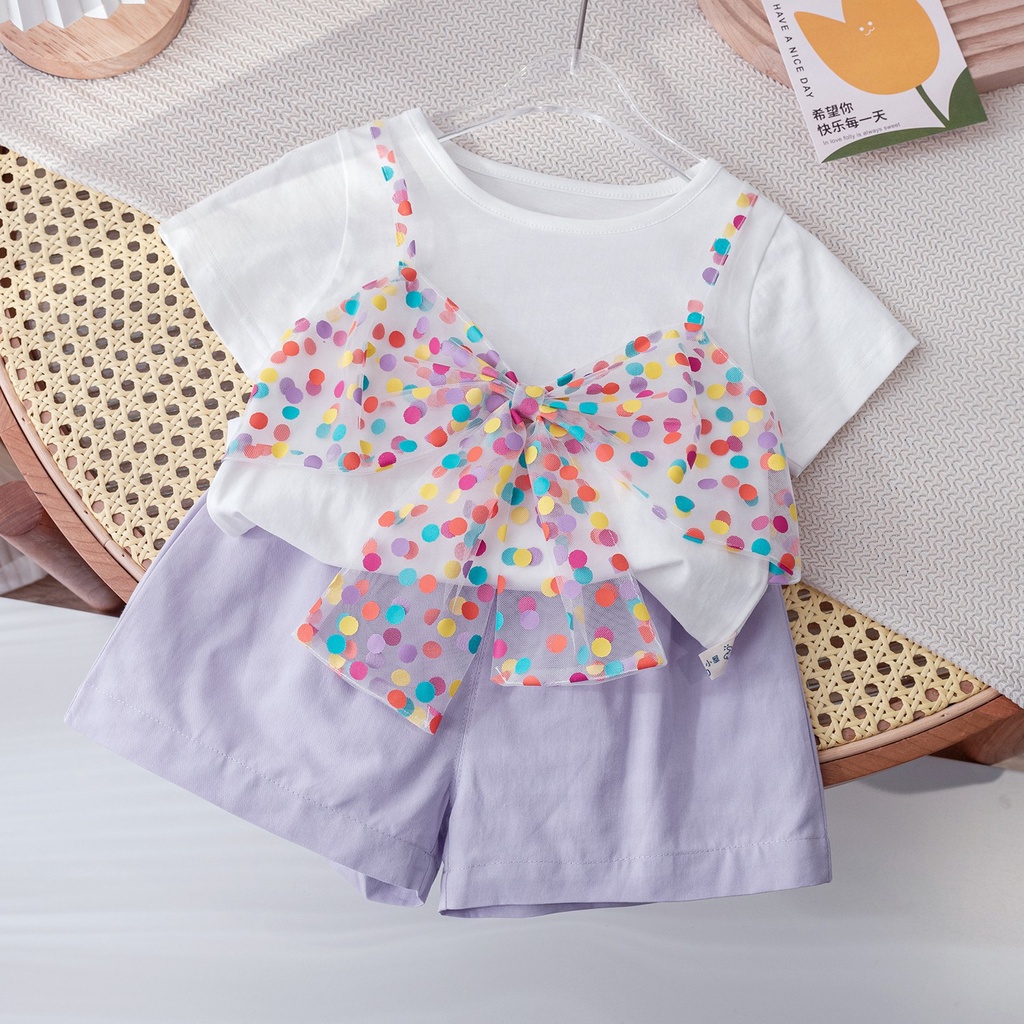 Áo Thun Thời Trang Mùa Hè Phong Cách Hàn Quốc Dành Cho Bé Gái 0-6 Tuổi