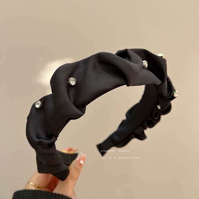 Băng Đô Cài Tóc Màu Đen Hình Đầu Lâu Phong Cách Hàn Quốc Thời Trang Xuân Hè Cho Nữ