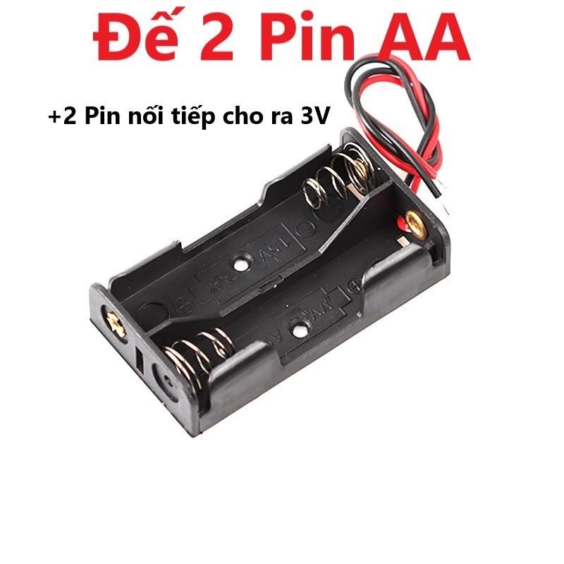 Đế Pin Tiểu AA 1.2V - 1.5V Dây Hàn Sẵn Có Lỗ Bắt Vít