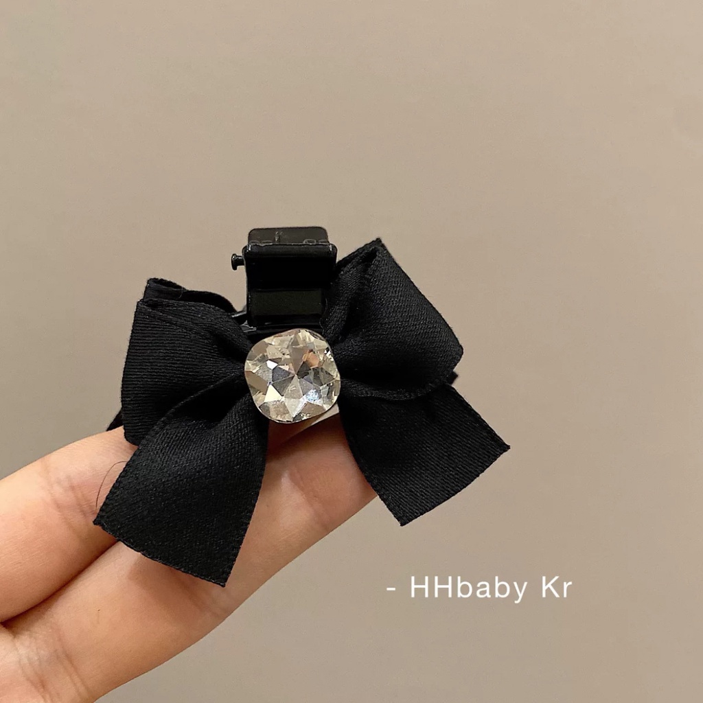 Kẹp Tóc Hình Nơ Đính Đá Phong Cách Retro Thời Trang 2023