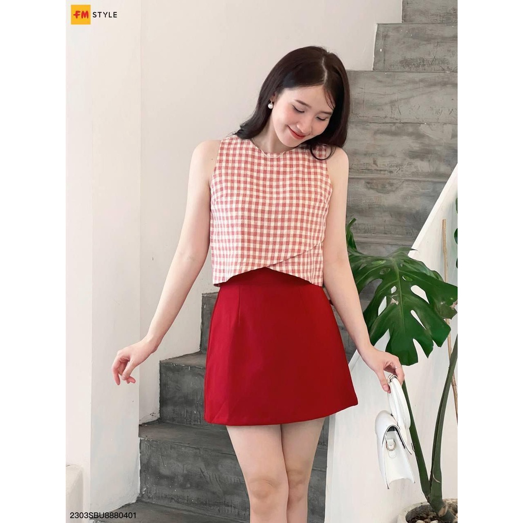 Set đồ nữ FMSTYLE áo Croptop sát nách kèm chân váy trơn chữ A thời trang trẻ trung năng động mùa hè 23030152