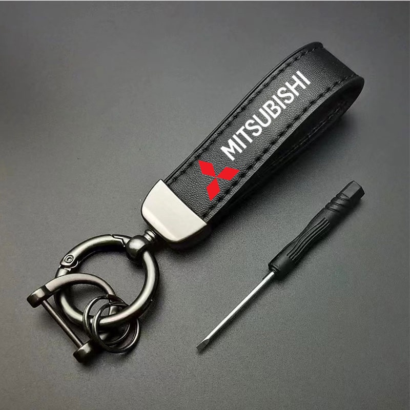 Móc Chìa Khóa Bằng Da Chất Lượng Cao Cho Mitsubishi Attrage Mirage G4 Triton Xpander Cross Pajero Lancer ASX Storm Kuda Outlander L200