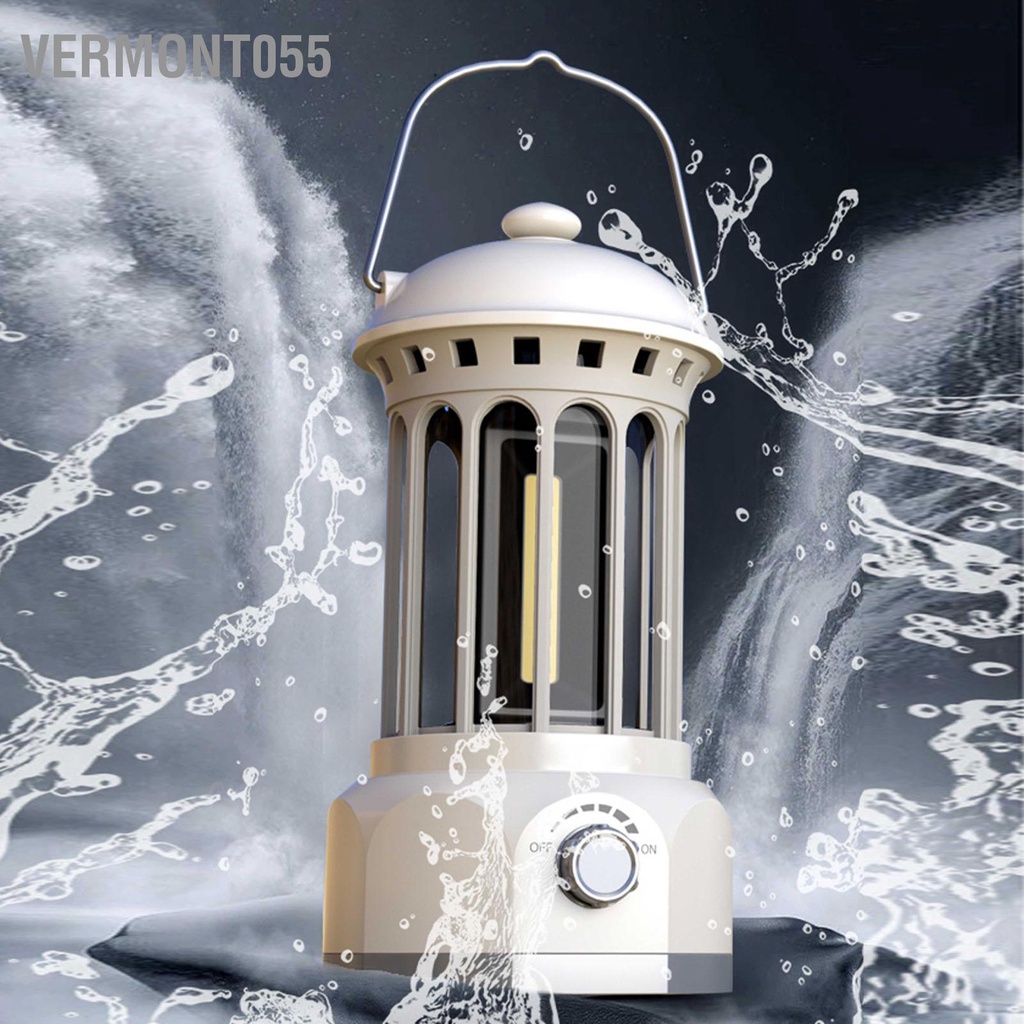 Có thể bán buôn Đèn Lồng Cắm Trại COB Retro ABS Sắt Mạ Chrome Di Động Cho Câu Cá Ngoài Trời Vermont055 Hàng giao ngay