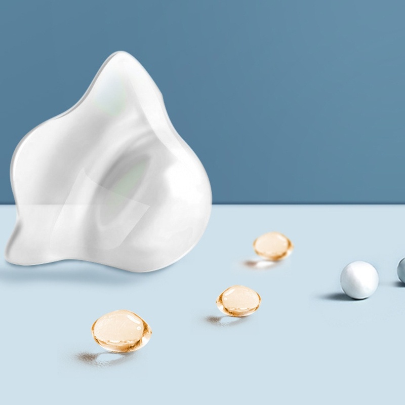 Set 2 Núm Ti Giả Bằng Silicone Màu Bạc Nano Hình Cánh Hoa Chống Vi Khuẩn