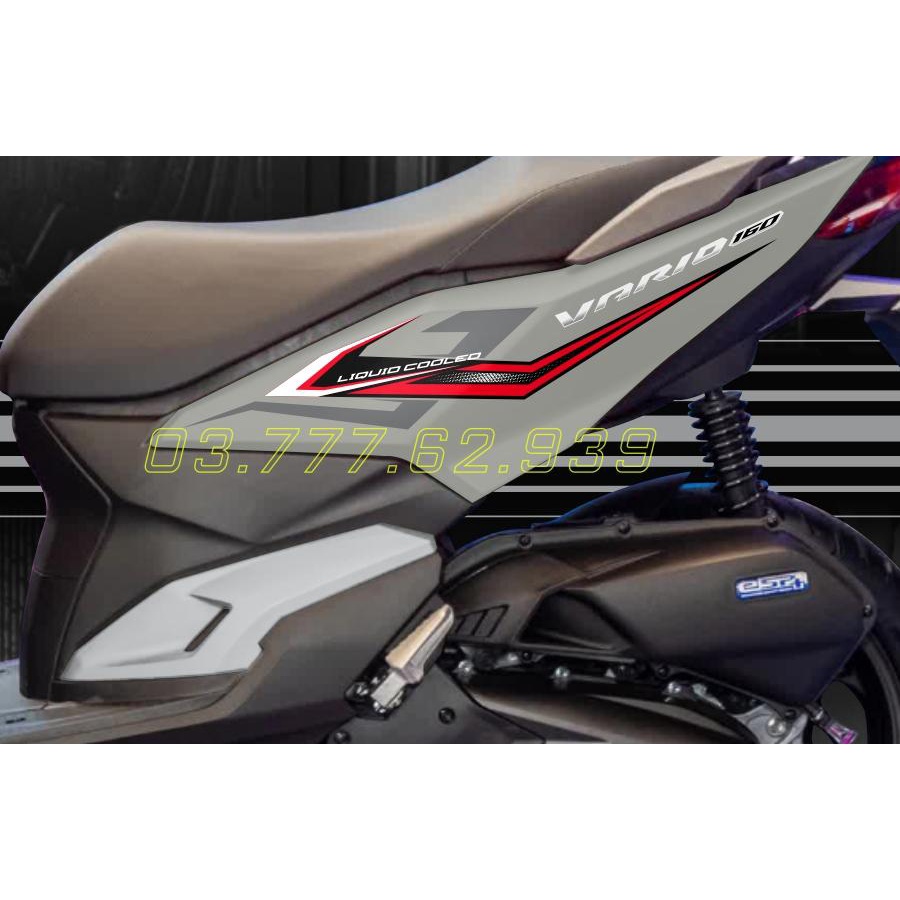 Tem rời Vario 160 xám xi măng - mẫu đỏ đen siêu hot 2023