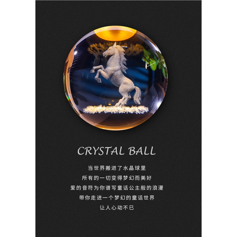 Quả Cầu Pha Lê Phát Sáng Trong Đêm Khắc Họa Tiết 12 Cung Hoàng Đạo Độc Đáo