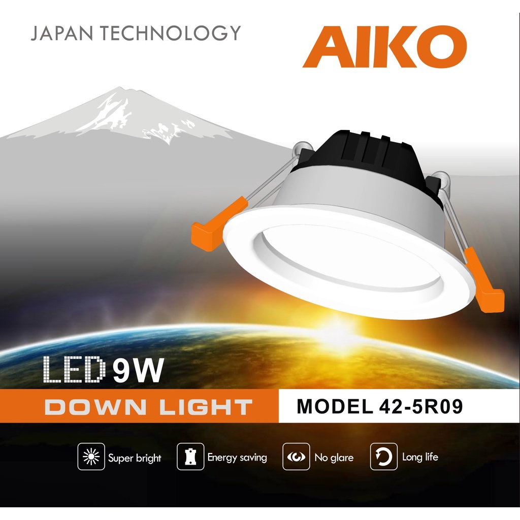 Đèn LED âm trần AIKO công suất 9W, hộp 1 chiếc.