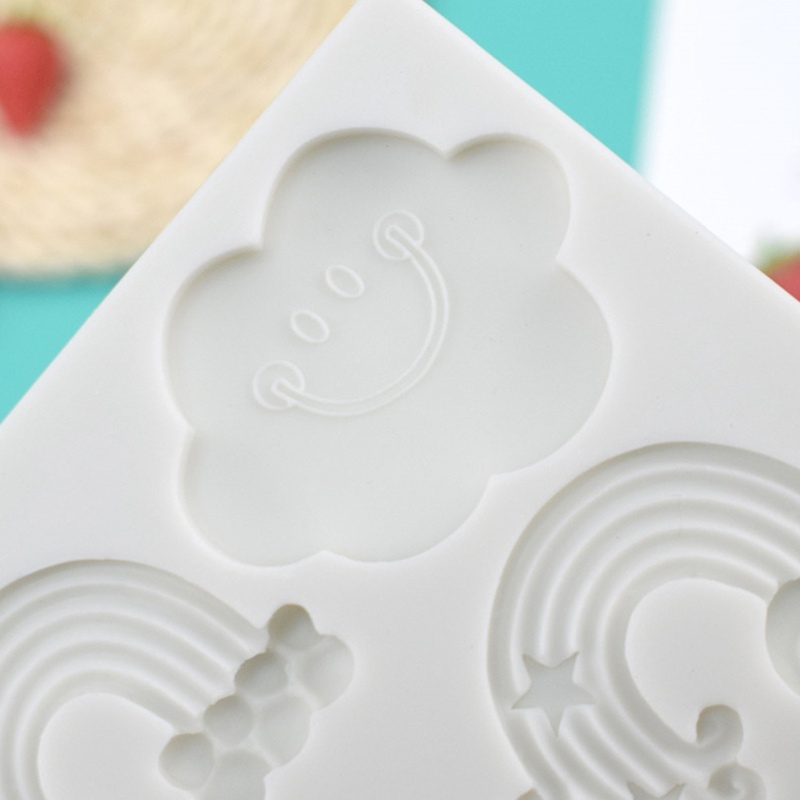 Khuôn Silicone Linh Hoạt Tạo Hình Đám Mây / Cầu Vồng Làm Kẹo Đất Sét Resi