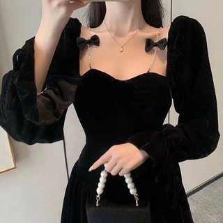 Đầm Nhung Công Chúa Cỡ Lớn Phong Cách Hepburn Cổ Điển Kiểu Mới Cho Nữ