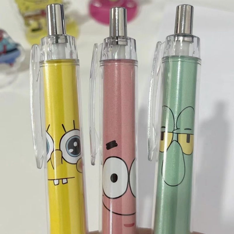 Bút Mực Đen Ngòi 0.5mm Hình SpongeBob Dễ Thương Cho Bé