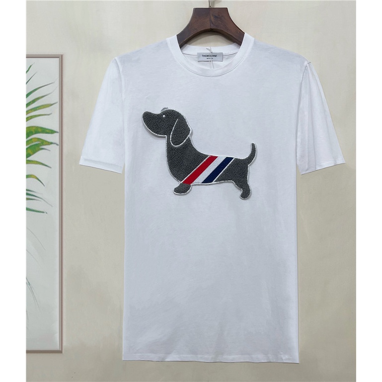Áo Thun Nam Cổ Tròn Ngắn Tay Thêu Hình Cún Dễ Thương Nhiều Màu Sắc Cỡ S-4XL Dài 0M BR0WN