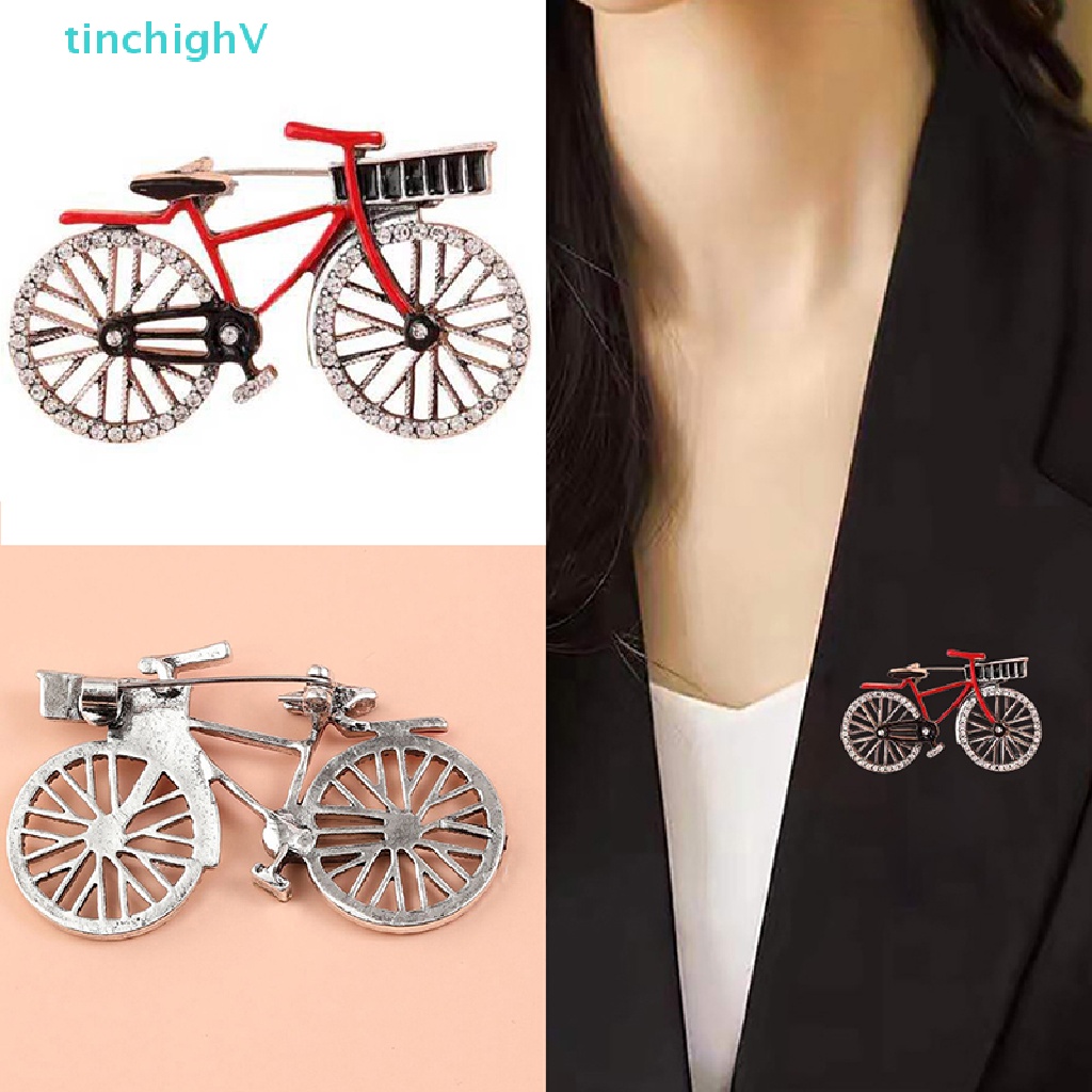 [TinchighV] Ghim Cài Áo Hình Xe Đạp Đính Kim Cương Giả Sáng Tạo Cho Nữ