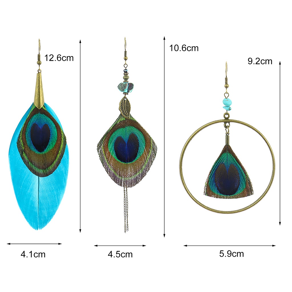 Bông Tai Hình Lông Công Thời Trang Dành Cho Nữ