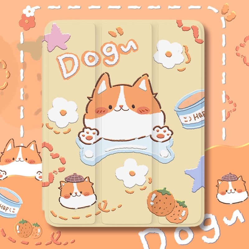 Ốp Máy Tính Bảng Mềm Hình Corgi Dễ Thương Có Khe Đựng Bút Cho iPad Gen10 Air4 / Air5 Gen7 / 8 / 9 Pro11 "Pro12.9" 2022 mini6