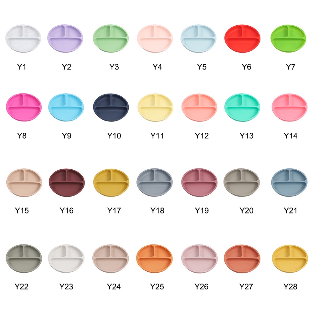 Đĩa Ăn Chia Ngăn Bằng Silicon Hình Mặt Cười Dễ Thương An Toàn Cho Bé