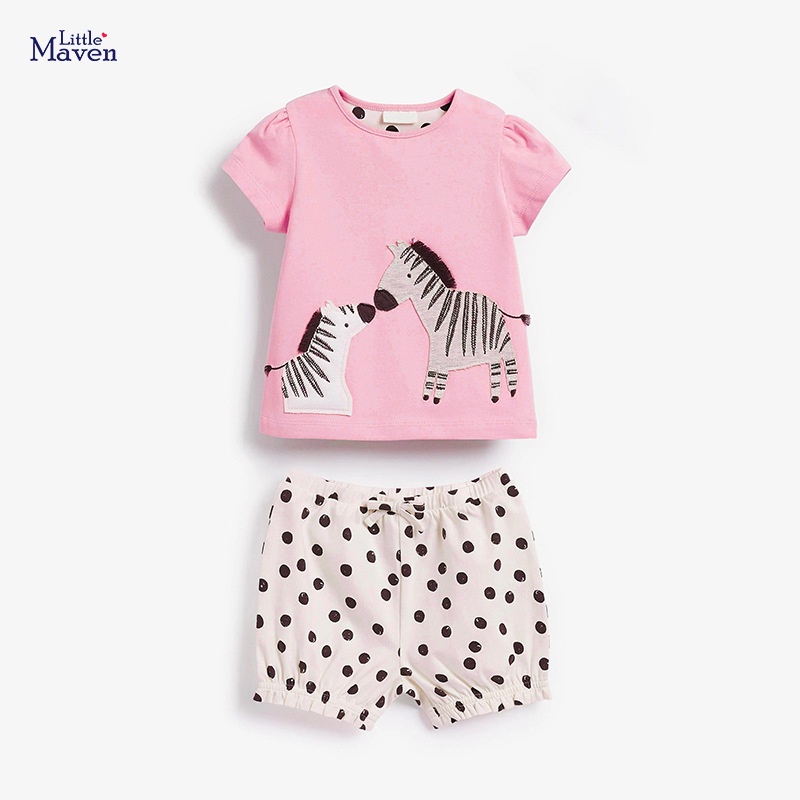 Bộ Đồ Thời Trang Mùa Hè 2023 In Họa Tiết Chấm Bi Bằng Vải Cotton Dễ Thương Phong Cách Âu Mỹ Cho Bé Gái-0403