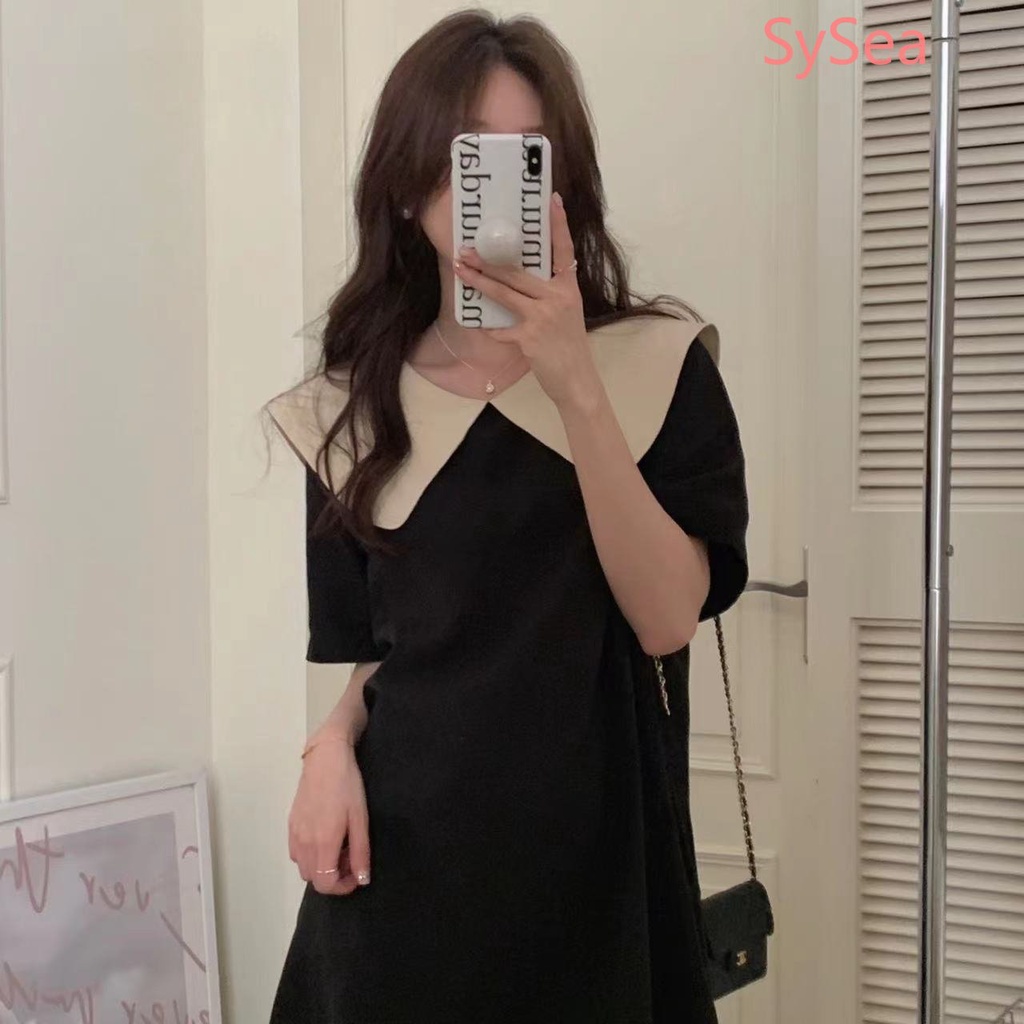 Plus Đầm Cổ Búp Bê Thắt Nơ Xinh Xắn Thời Trang Kiểu Pháp Cho Nữ